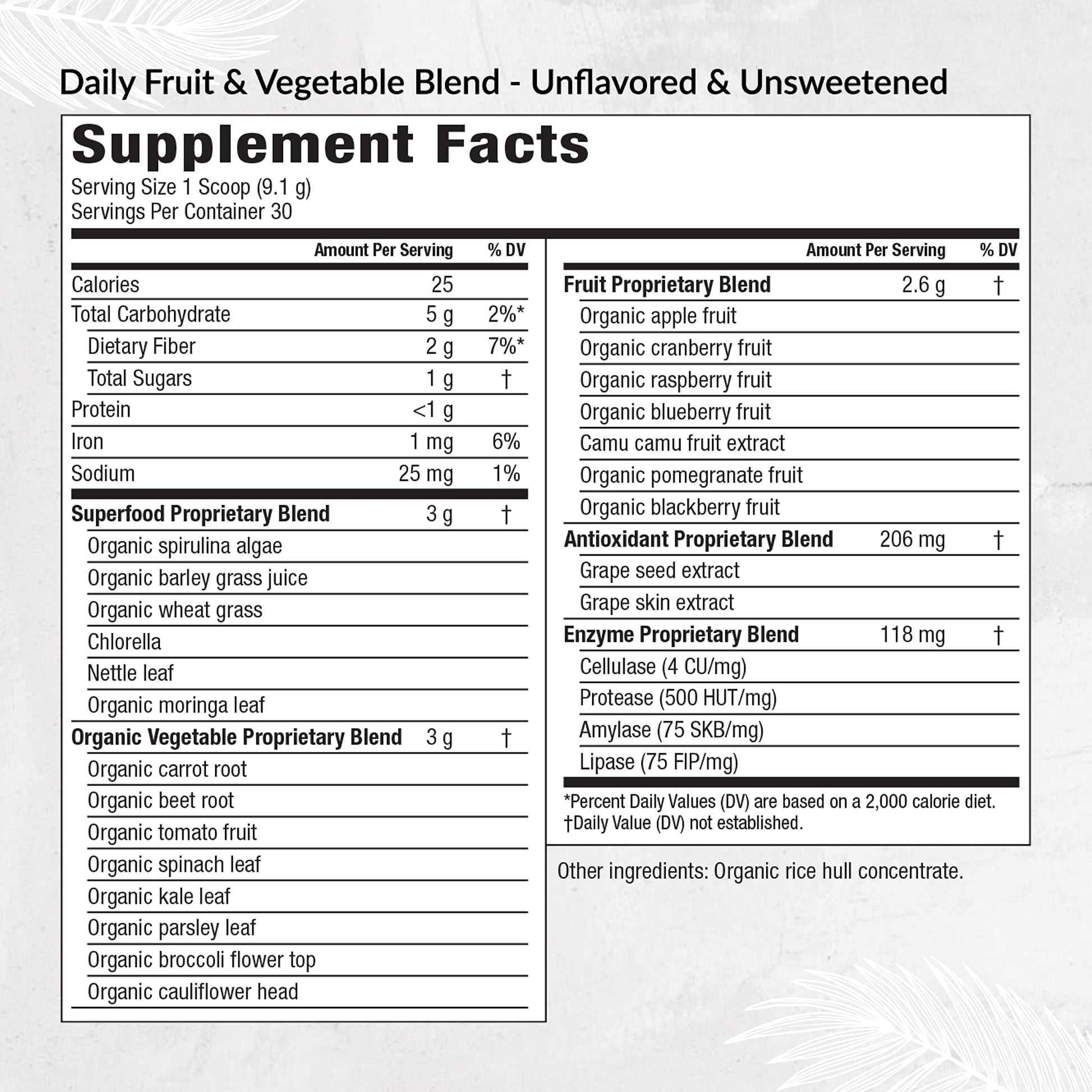 Equilife Daily Fruit & Vegetable Blend, Superfood Antioxidant Supplement with 22 Organic Fruits & Vegetables, Unflavored, Vitamin C, Fiber, 9 Essential Amino Acids, Supports Energy, 30 Servings Tub EquilifeBuy Supplements Australia