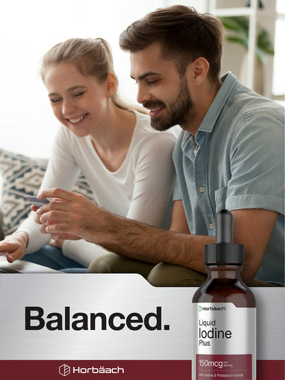 Liquid Iodine Solution Drops | 2 fl oz | 150 mcg | Iodine & Potassium Iodide Supplement HorbäachBuy Supplements Australia
