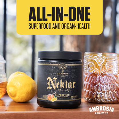 Ambrosia Superfood Organ & Cycle Support Powder | Liver & Kidney Support with Milk Thistle, Red Yeast Rice & CoQ10 | 13 Superfood Ingredients | 30 Servings | Honey Lemon AmbrosiaBuy Supplements Australia