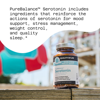 Quality of Life Pure Balance Serotonin Premium–Helps Boost Serotonin & Cortisol Levels - Includes 5-HTP, Venetron, Sensoril, Vitamin D3 & L-Theanine–60 Capsules Quality of LifeBuy Supplements Australia