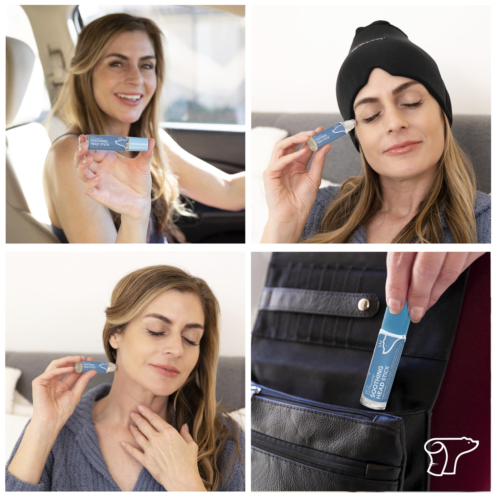 TheraICE Soothing Head Stick 10 ml (.33-Oz) Essential Oil Roll on Aromatherapy TheraICE RxBuy Supplements Australia