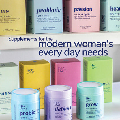 her own UTI, Helps Restore pH Balance, Supports Vaginal Flora and Balance, Promotes Urinary Health, 7 Strain Probiotic Blend, Shelf Stable, Gluten and Soy Free, Vegan, 30 Capsules, 30 Servings her ownBuy Supplements Australia