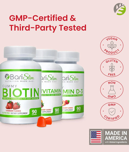 BariSlim Bariatric Multivitamin Gummies - Specially Formulated Gummy Vitamin for Patients After Weight Loss Surgery BariSlim