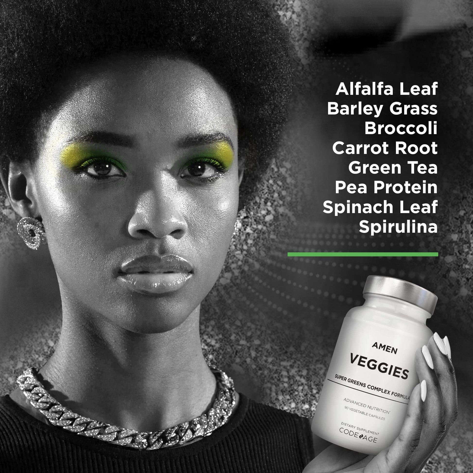 Amen Veggies, Daily Veggies Vitamins Supplement, Vegetables Vegan Blend & Whole-Food Raw Greens Multivitamin Capsules, Mushroom Complex, Superfood, Minerals, Green Vegetable Nutrients, Non-GMO, 90 ct AmenBuy Supplements Australia