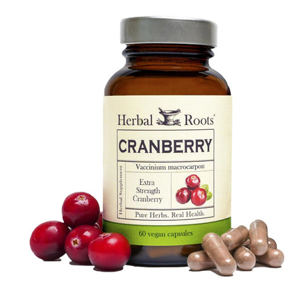 Herbal Roots Extra Strength Cranberry Pills for Women & Men with Organic Nettle | Urinary Tract Health | 60 Vegan Capsules Herbal RootsBuy Supplements Australia
