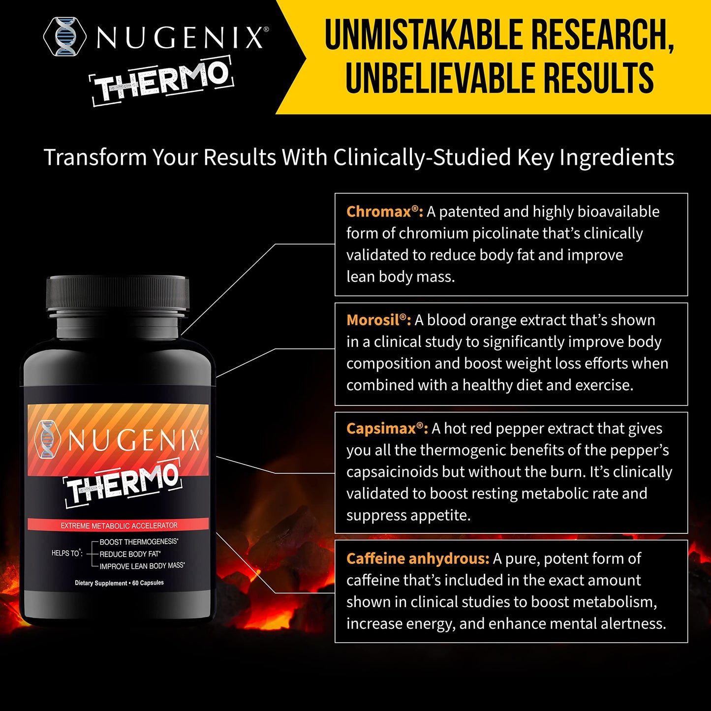 Nugenix Thermo - Thermogenic Fat Supplement Pills for Men, Extreme Metabolic Accelerator, 60 Count