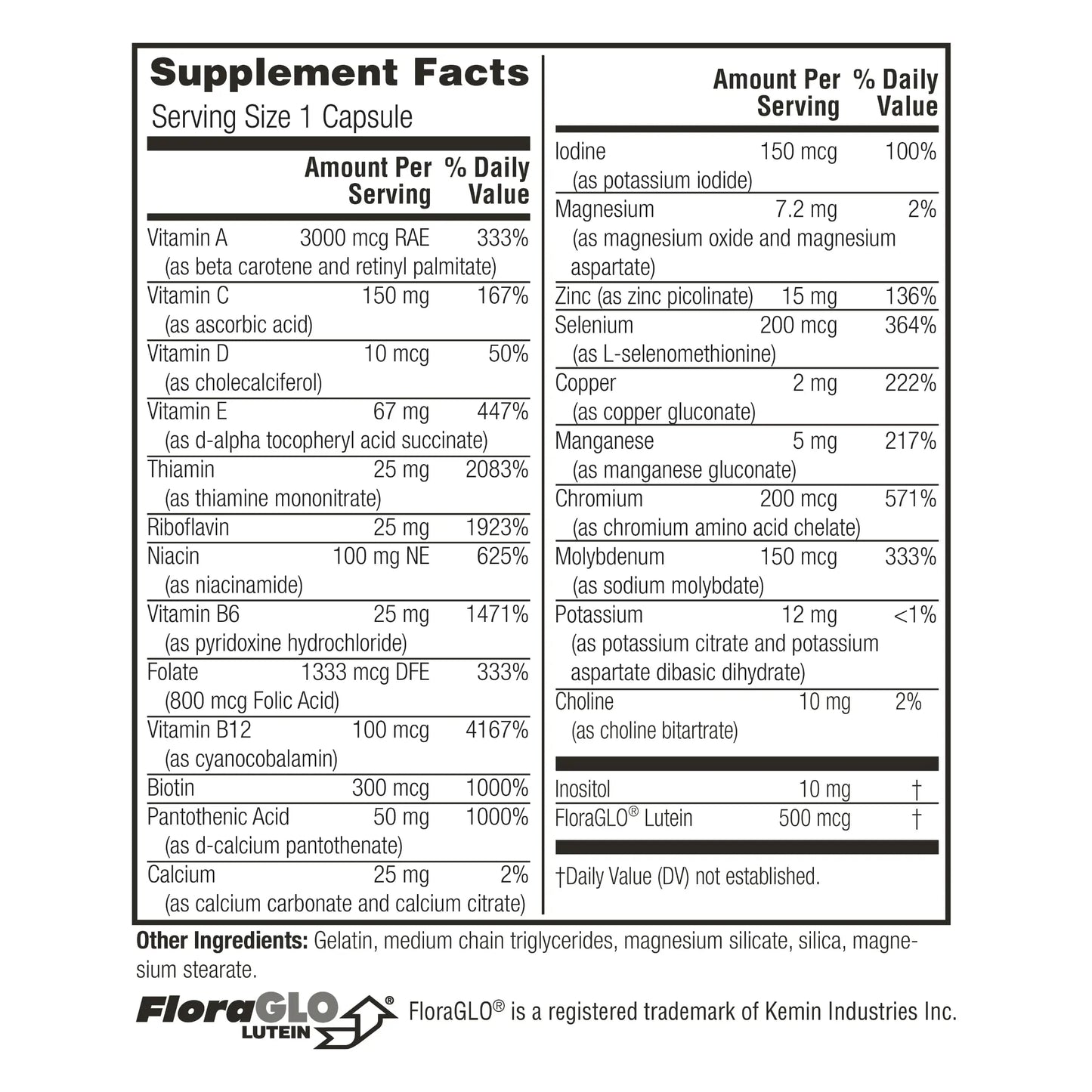 Twinlab Daily One Caps Without Iron - Nutritional Supplement with Zinc, B Vitamins, Magnesium, and More - 180 Capsules Twinlab