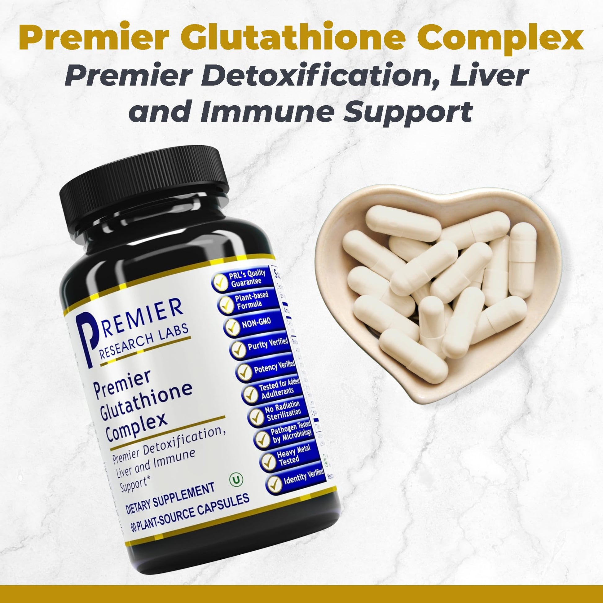 Premier Research Labs Glutathione Complex - Liver & Immune Support Supplement - Glutathione Pill for Natural Liver Cleanse - 60 Vegetarian Capsules Premier Research LabsBuy Supplements Australia