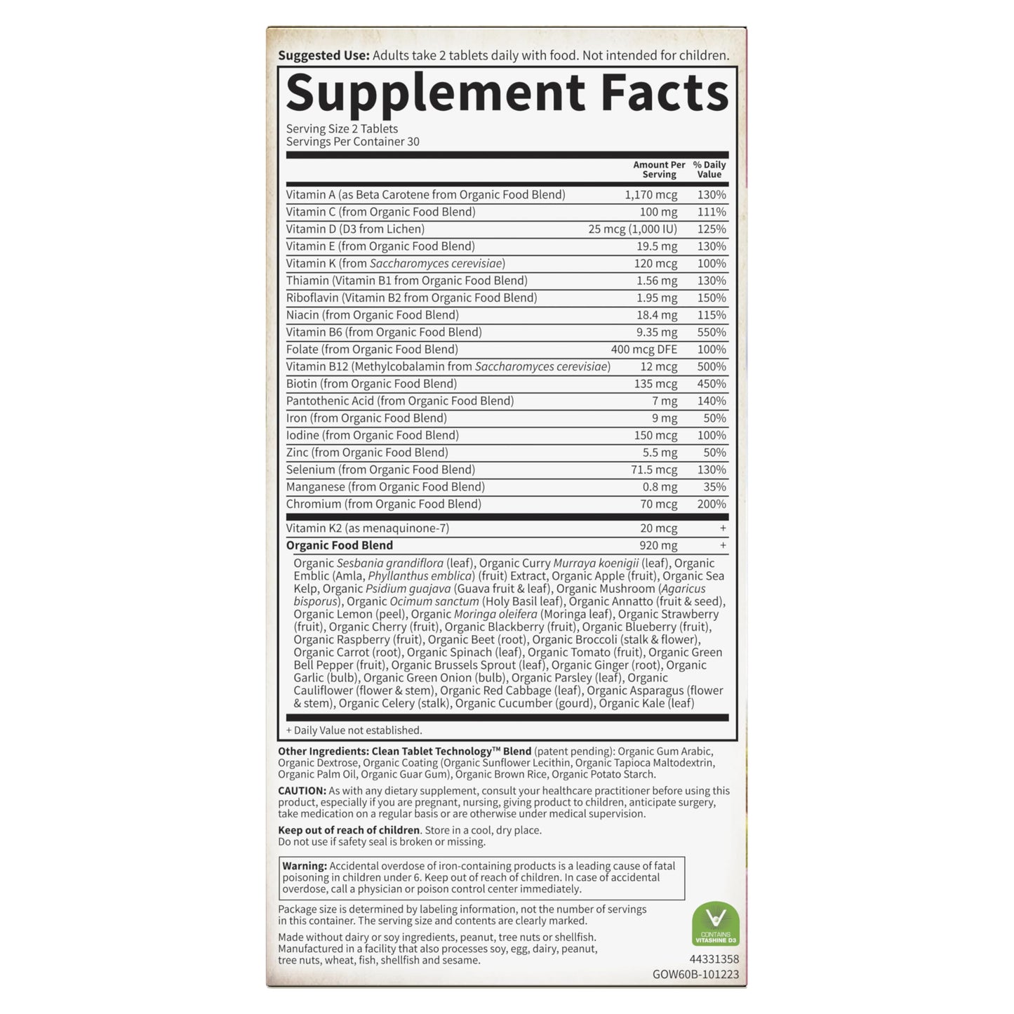 Garden of Life Organics Organic Multivitamin for Women - Womens Multi with Vitamin C, D, Folate, B6, B12, Biotin, Iron Garden of LifeBuy Supplements Australia