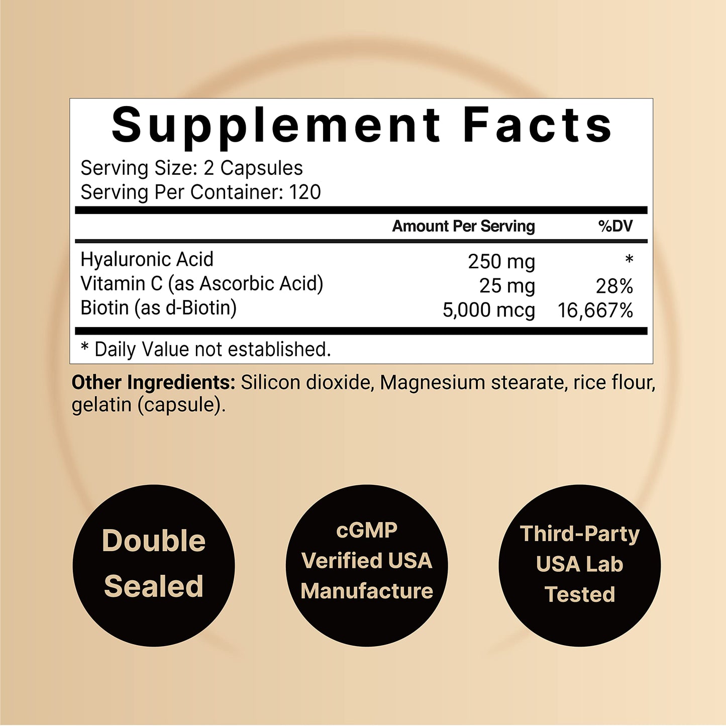 NatureBell 2 Pack Plant Based Hyaluronic Acid Supplements 250mg with 25mg Vitamin C NatureBellBuy Supplements Australia