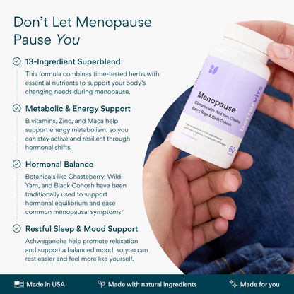 Bettervits Menopause Supplements for Women with Ashwagandha and Zinc | Hormone Balance Support with Vitamins D3 B6 B12 for Hot Flashes | Perimenopause Supplements for Monthly Wellness - 60 Capsules BettervitsBuy Supplements Australia