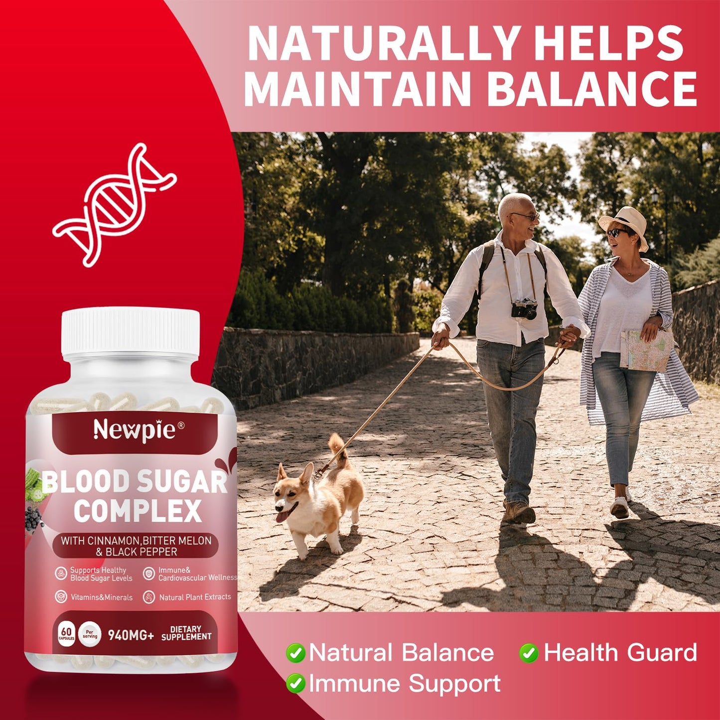 Blood Sugar Complex Supplement – Natural with 20 Active Herbs and Vitamins, Including Cinnamon, Bitter Melon, Black Pepper, Licorice, Vegan, Non-GMO, Gluten-Free, 60 Capsules HOWEEJETBuy Supplements Australia