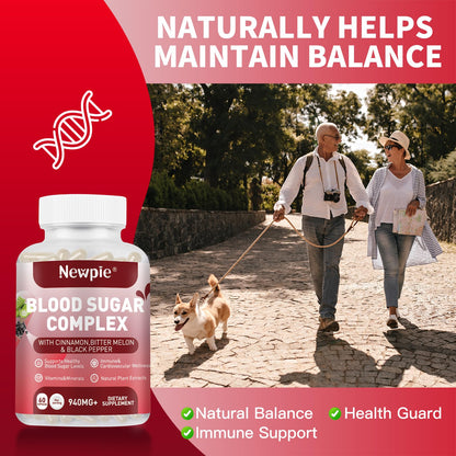 Blood Sugar Complex Supplement – Natural with 20 Active Herbs and Vitamins, Including Cinnamon, Bitter Melon, Black Pepper, Licorice, Vegan, Non-GMO, Gluten-Free, 60 Capsules HOWEEJETBuy Supplements Australia