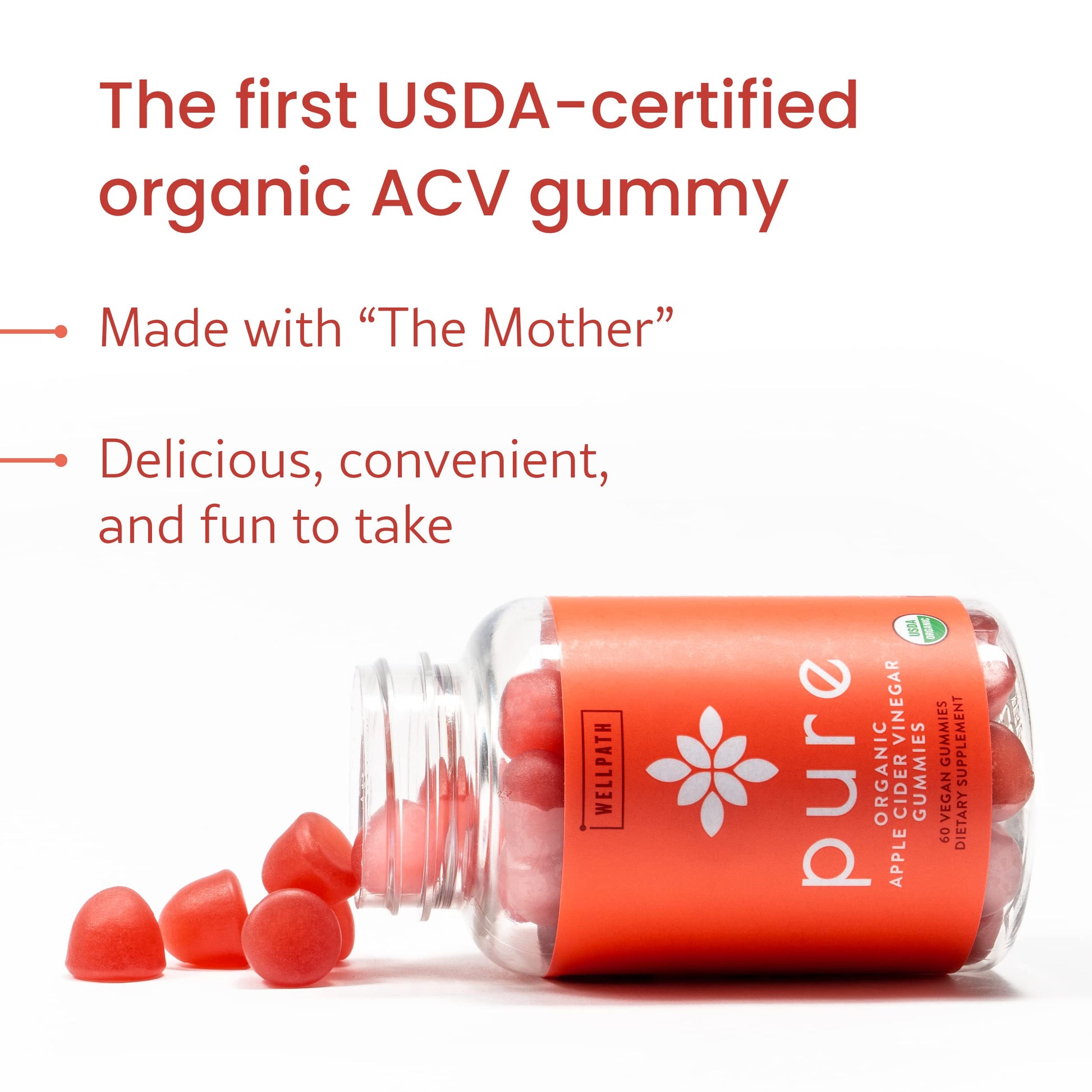WellPath ACV Gummies with The Mother - USDA Organic, Vegan, Raw Apple Cider Vinegar WellPathBuy Supplements Australia