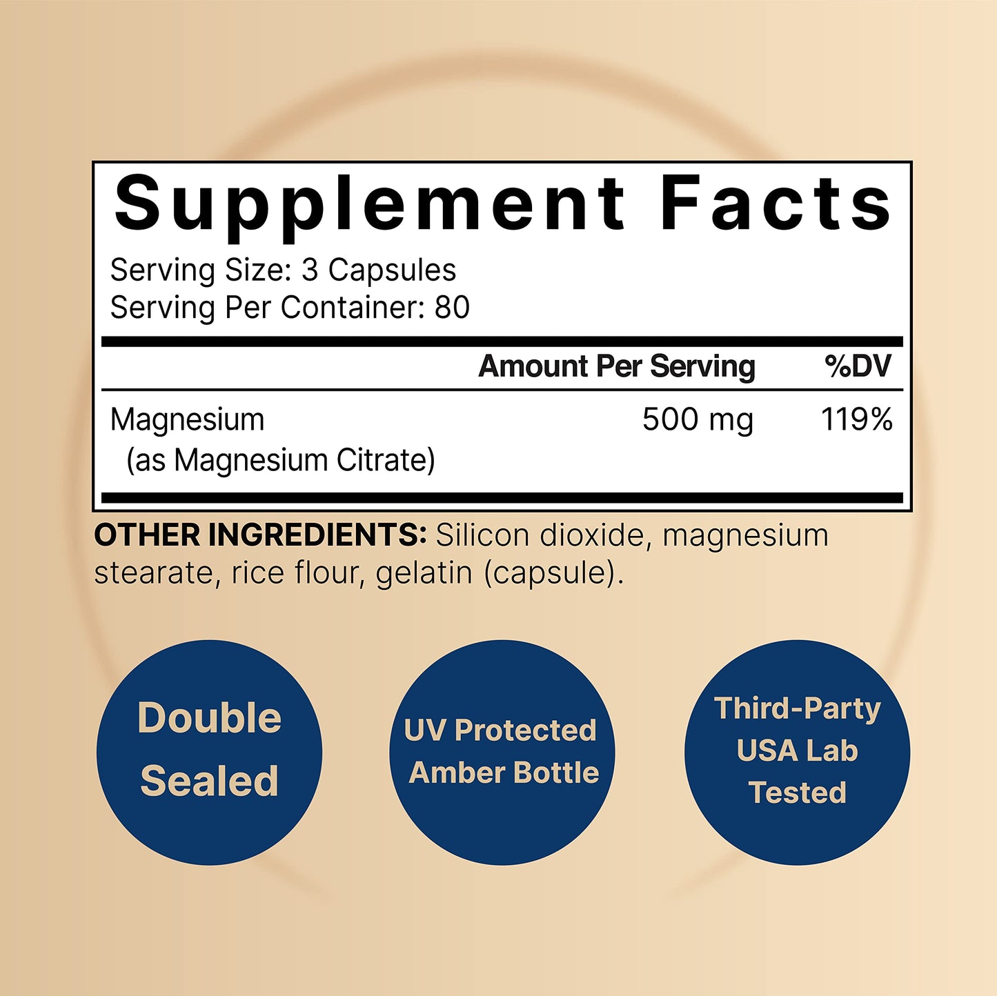 NatureBell Magnesium Citrate 500mg, 240 Capsules | High Purity Elemental Form NatureBellBuy Supplements Australia