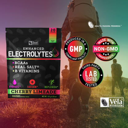 Enhanced Powder Stick Packs (Cherry Limeade- 20 Packets) Sugar Free + BCAA B Zeal NaturalsBuy Supplements Australia