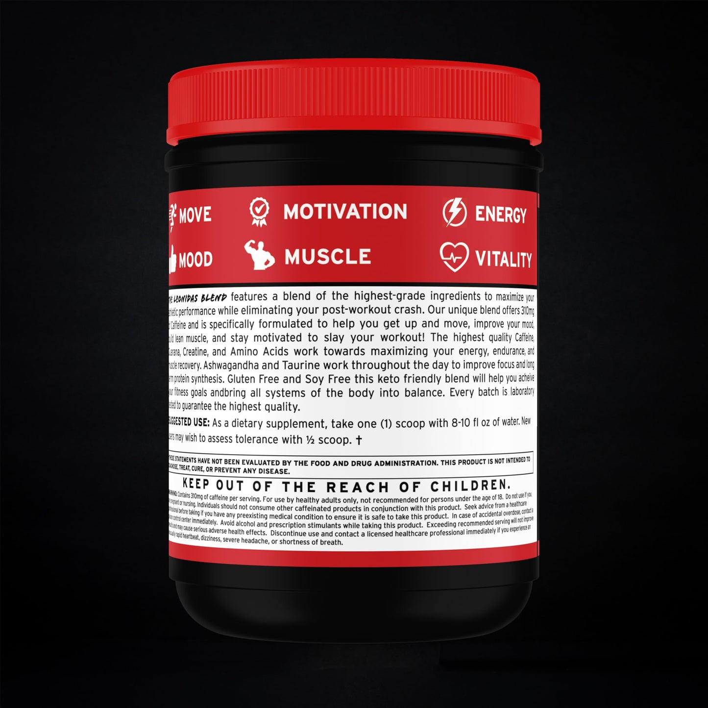 Spartan Fit Nutrition Pre-Workout Powder -Berry Flavor with Full Serving of Creatine +310mg Caffeine Including Brazilian Superfood Guarana - Ashwagandha, & Phosphatidylserine | 30 Servings