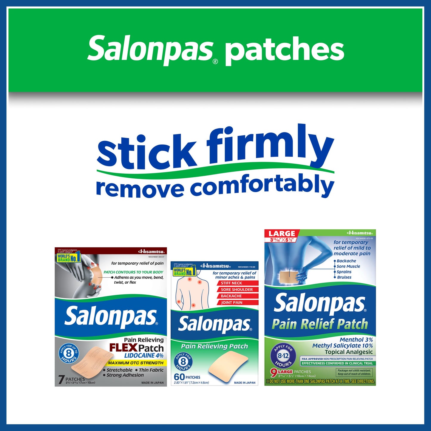 Salonpas Pain Relieving Patch, Large, 6 Count, for Back, Neck, Shoulder, Knee Pain and Muscle Soreness, 8 Hour Pain Relief SalonpasBuy Supplements Australia