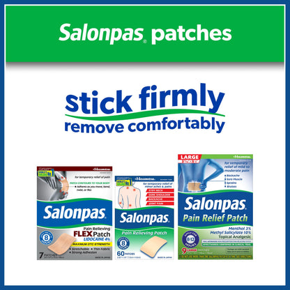 Salonpas Pain Relieving Patch, Large, 6 Count, for Back, Neck, Shoulder, Knee Pain and Muscle Soreness, 8 Hour Pain Relief SalonpasBuy Supplements Australia