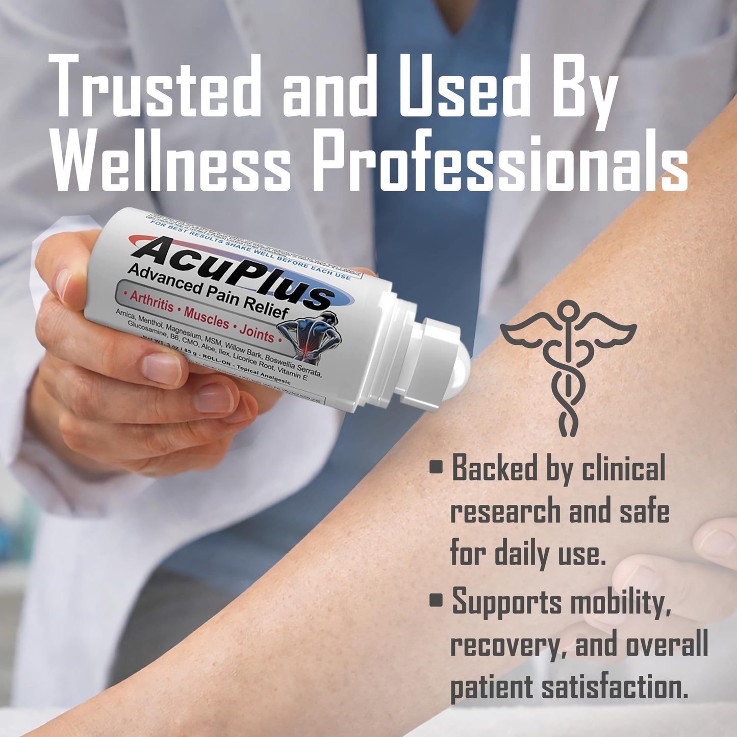 AcuPlus - Pain Relief Roll On - Topical Anti Inflammatory to Soothe Muscles & Joints - Arthritis Pain Reliever, Bursitis, Tendonitis Cream - TSA Compliant, Convenient Roll On - 3 fl. oz. (Pack of 1) AcuPlusBuy Supplements Australia