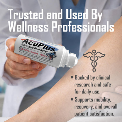 AcuPlus - Pain Relief Roll On - Topical Anti Inflammatory to Soothe Muscles & Joints - Arthritis Pain Reliever, Bursitis, Tendonitis Cream - TSA Compliant, Convenient Roll On - 3 fl. oz. (Pack of 1) AcuPlusBuy Supplements Australia