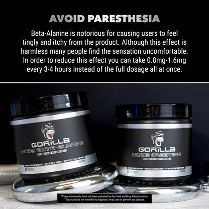 Gorilla Mode Beta-Alanine – Carnosine Precursor/Enhanced Muscular Endurance Gorilla MindBuy Supplements Australia