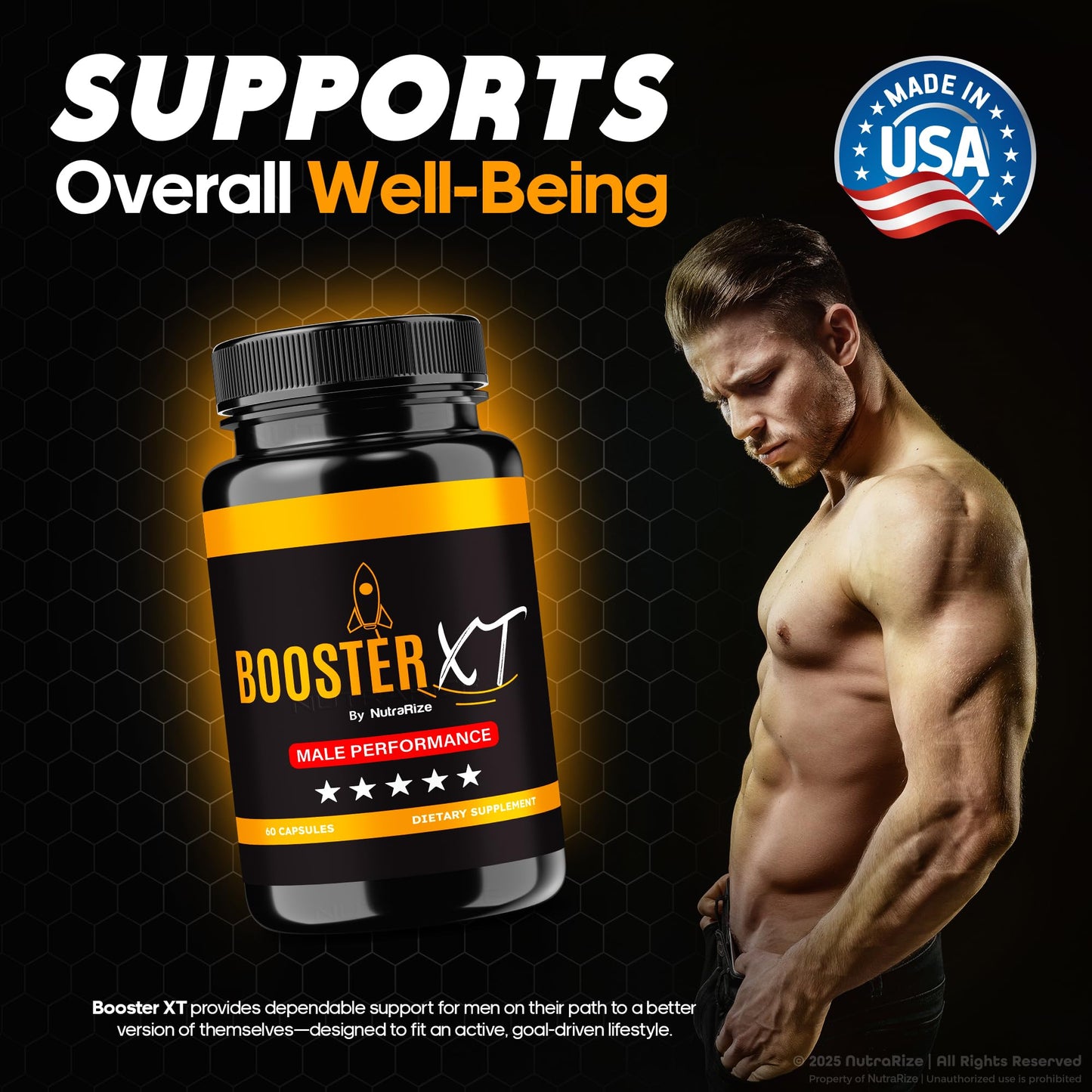 NutraRize Booster XT for Men, Male Enhancing Capsules, Premium Formula to Support Daily Energy & Peak Performance, Multivitamin Pills for Overall Health, BoosterXT Reviews (60 Capsules) NutraRizeBuy Supplements Australia