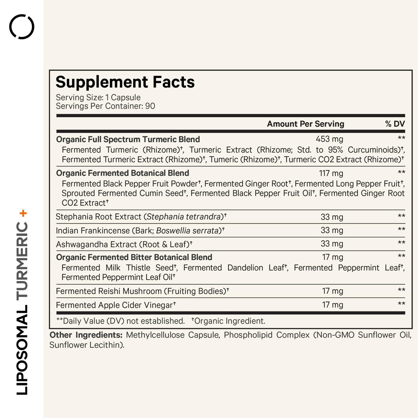 Codeage Organic Turmeric Supplement - 95% Curcumin Extract Pills - Liposomal Fermented Botanical Blend Black Pepper, Ashwagandha, Ginger, Stephania, Boswelia,