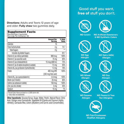 One A Day Teen Boy’s Daily Essentials Multivitamin Gummies, Teen Boy Vitamins with Vitamin C, Vitamin D, Bone Health, Immune Health