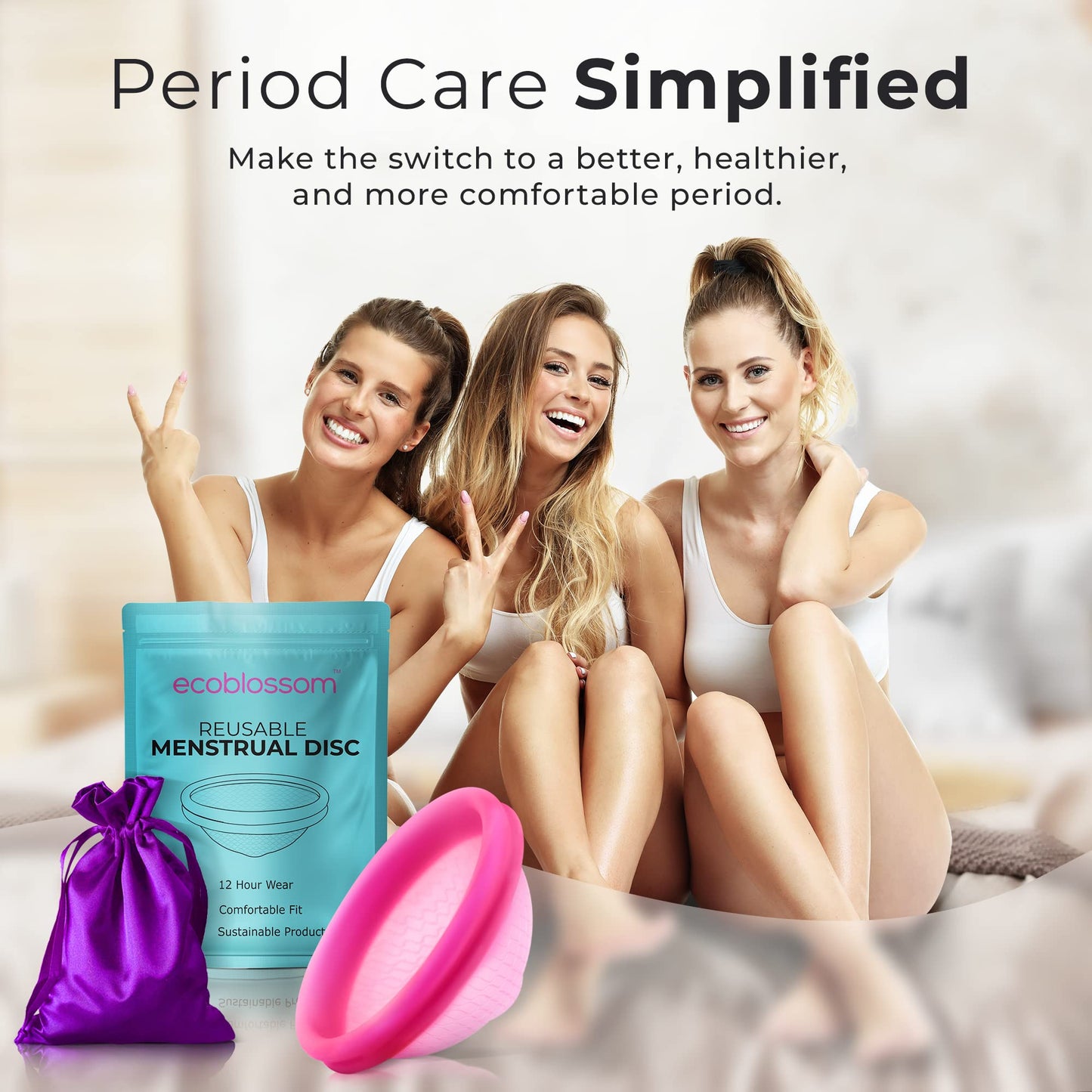 Ecoblossom Reusable Menstrual Disc - Large Menstrual Cup - Soft Period Disc for Women Designed EcoBlossomBuy Supplements Australia
