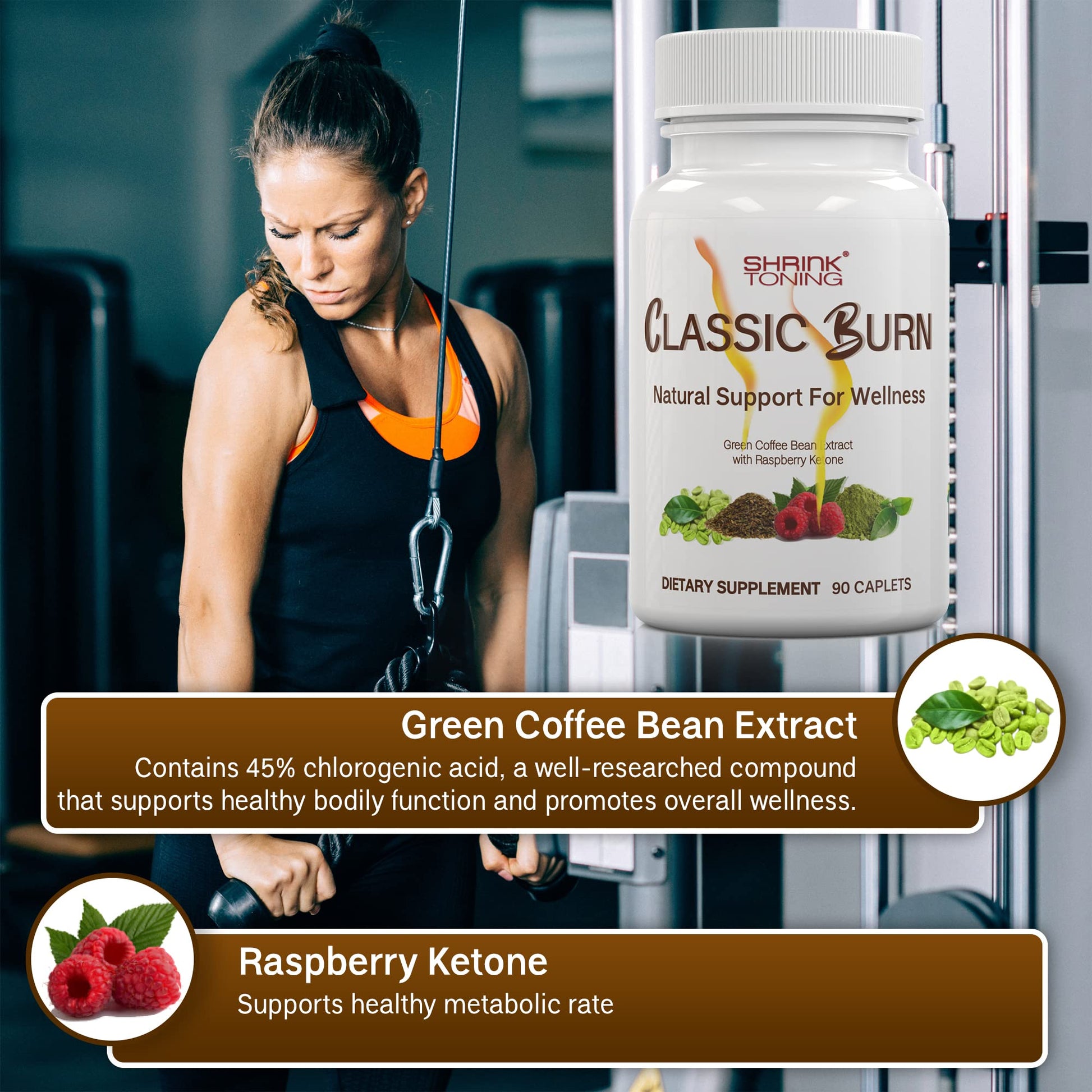 shrink Classic Burn - Pure Green Coffee Bean Extract and Raspberry Ketones with 45% shrinkBuy Supplements Australia