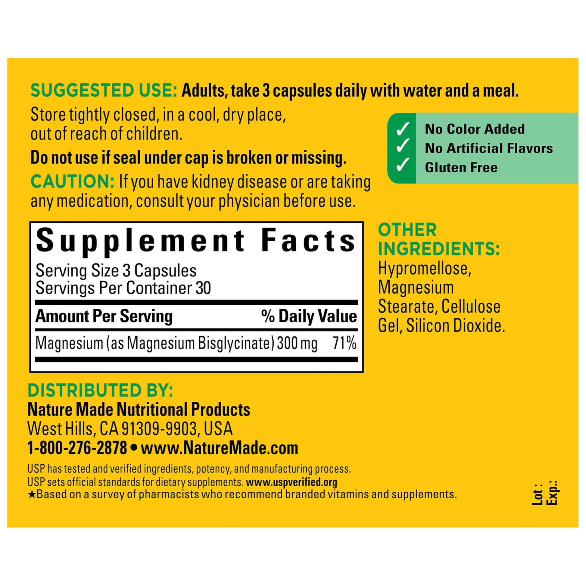 Nature Made High Absorption Magnesium Glycinate 300mg per 3 Capsules, Magnesium Supplement for Muscle, Heart, Nerve and Bone Support, 90 Magnesium Bisglycinate Capsules, 30 Day Supply Nature MadeBuy Supplements Australia