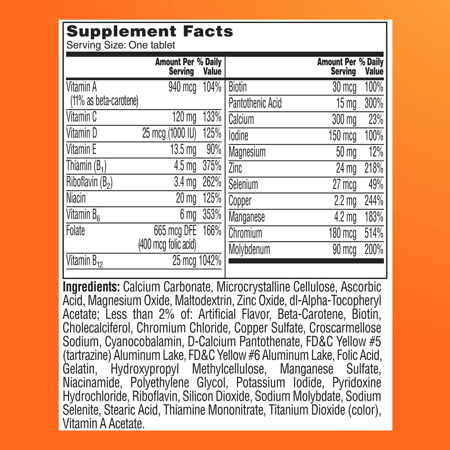 One A Day Multivitamin for Women 50 and Over Tablets, Womens Multivitamin 50 plus with Vitamins D, C, E, Zinc & Biotin, Daily Vitamins for Woman 50+, 65 Ct ONE A DAY