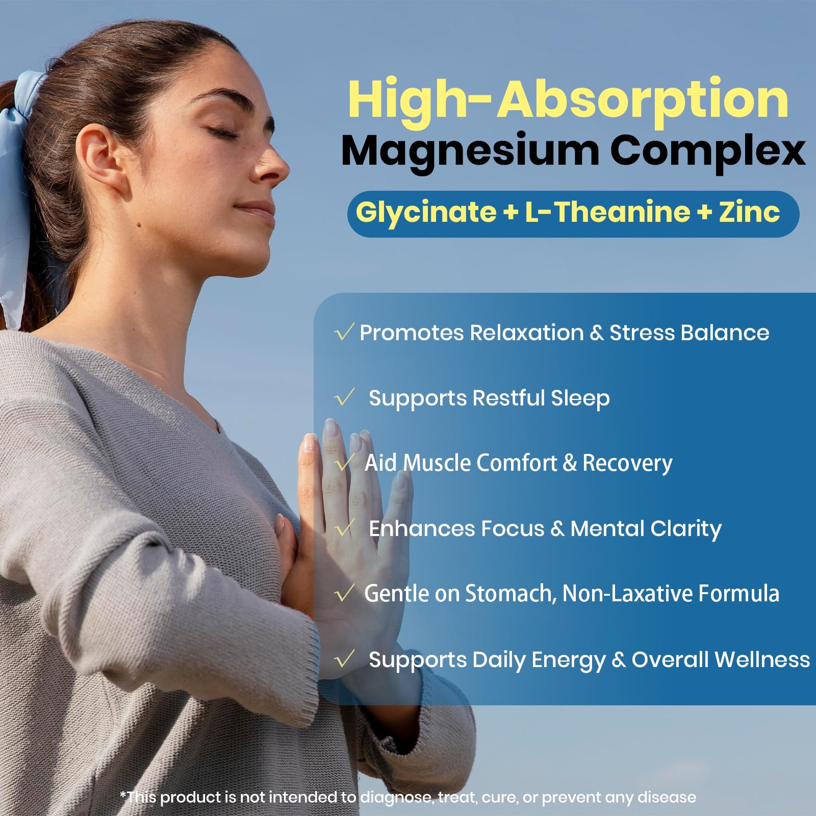 AROFUM Magnesium Glycine 200 mg, with L-theanine and Zinc Glycine – Magnesium Supplement to Help Soothe Emotions, Balance Stress, and Promote restful Sleep – Non-GMO Vegan Capsules, 120 Capsules ArofumBuy Supplements Australia