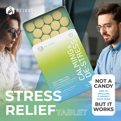REJUVE+ Calm & Destress Nootropic Supplement – Brain Boost | L-Theanine, GABA, Ashwagandha, Vitamin D | Natural Stress Relief & Relaxation | Sleep Enhancer | Mood Enhancer | Honey Vanilla Flavor (1) REJUVE+Buy Supplements Australia