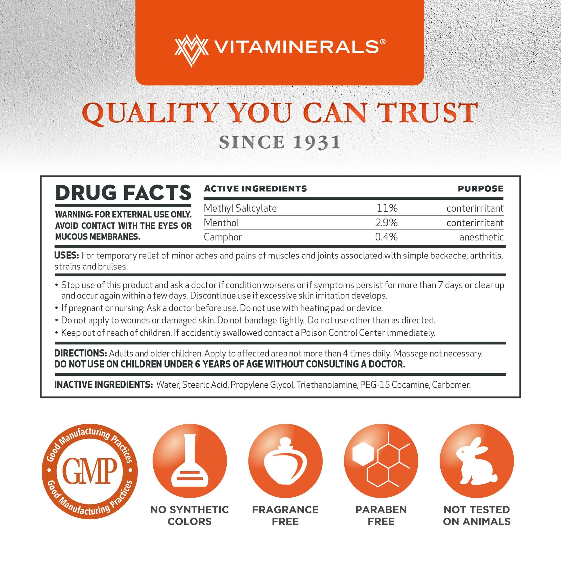 Vitaminerals 171 Glenalgesic® Pain Support Analgesic Balm, Muscle & Joint | Maximum Strength | Menthol | Camphor (8 oz) VitamineralsBuy Supplements Australia