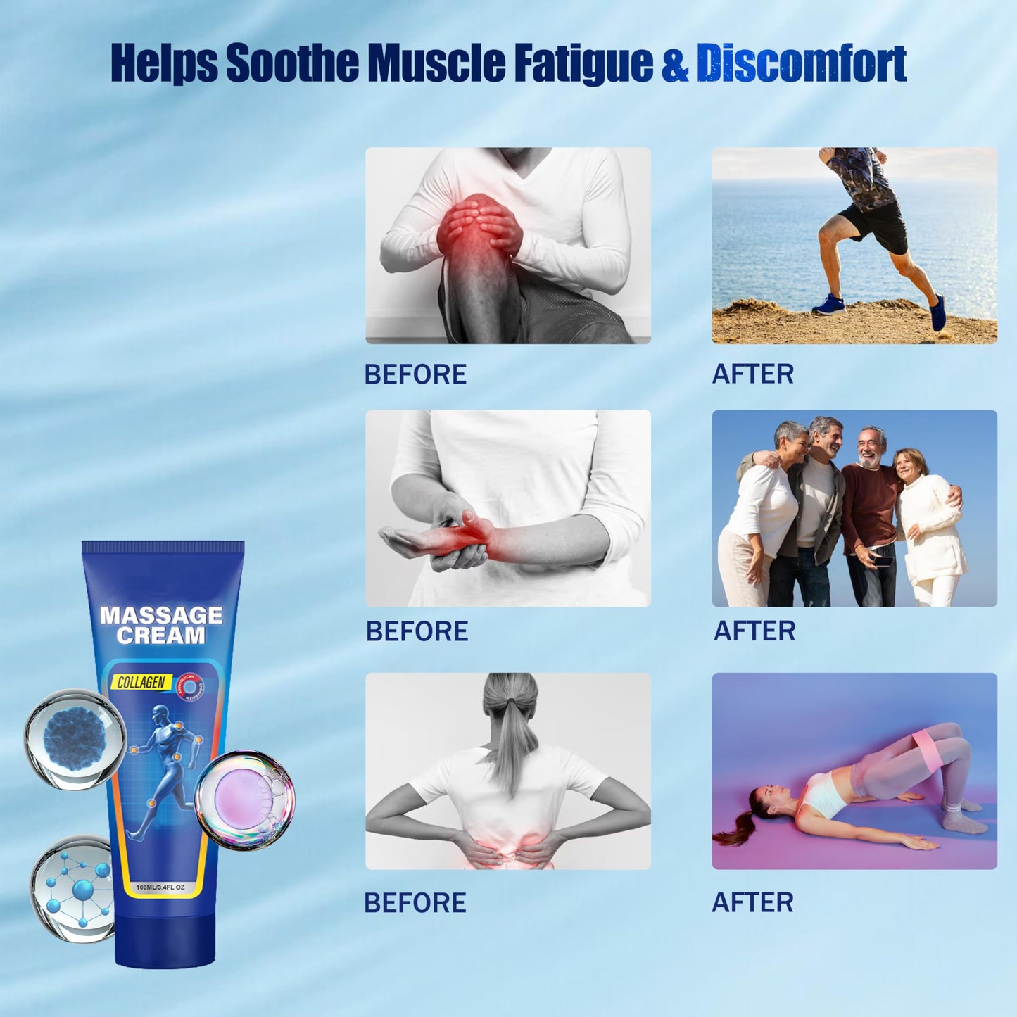 Soothing Cooling Gel for Muscle Tightness – Fast Absorbing Formula with Aloe Vera, Menthol & Tea Tree Oil | Sports & Daily Body Care Gel for Women & Men | Non-Greasy, Refreshing Feel (100ML/3.4oz) MIsiyuoBuy Supplements Australia