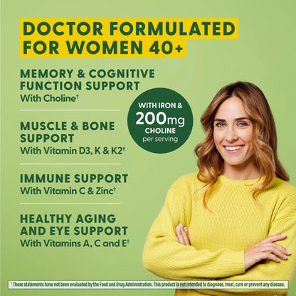 MegaFood Women's 40+ Multivitamin - Multivitamin Supplement for Women with Iron, Vitamins C, B12, K2, A, B6, Choline, and more MegaFoodBuy Supplements Australia
