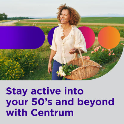 Centrum Minis Silver Women's Multivitamin for Women 50 Plus, Multimineral Supplement with Vitamin D3, B Vitamins, Non-GMO Ingredients