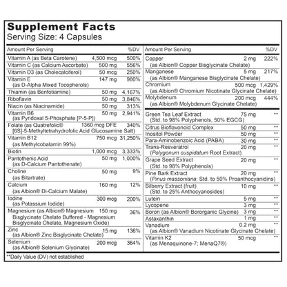 LIVELY VITAMIN CO. Multivitamin - 37 Vitamins Minerals and Extracts - Energy - Memory - Immune Function - Heart- Brain - Focus - Mood - Antioxidants - Dairy Gluten Soy Free - 60 Vegetarian Capsules LIVELY VITAMIN CO