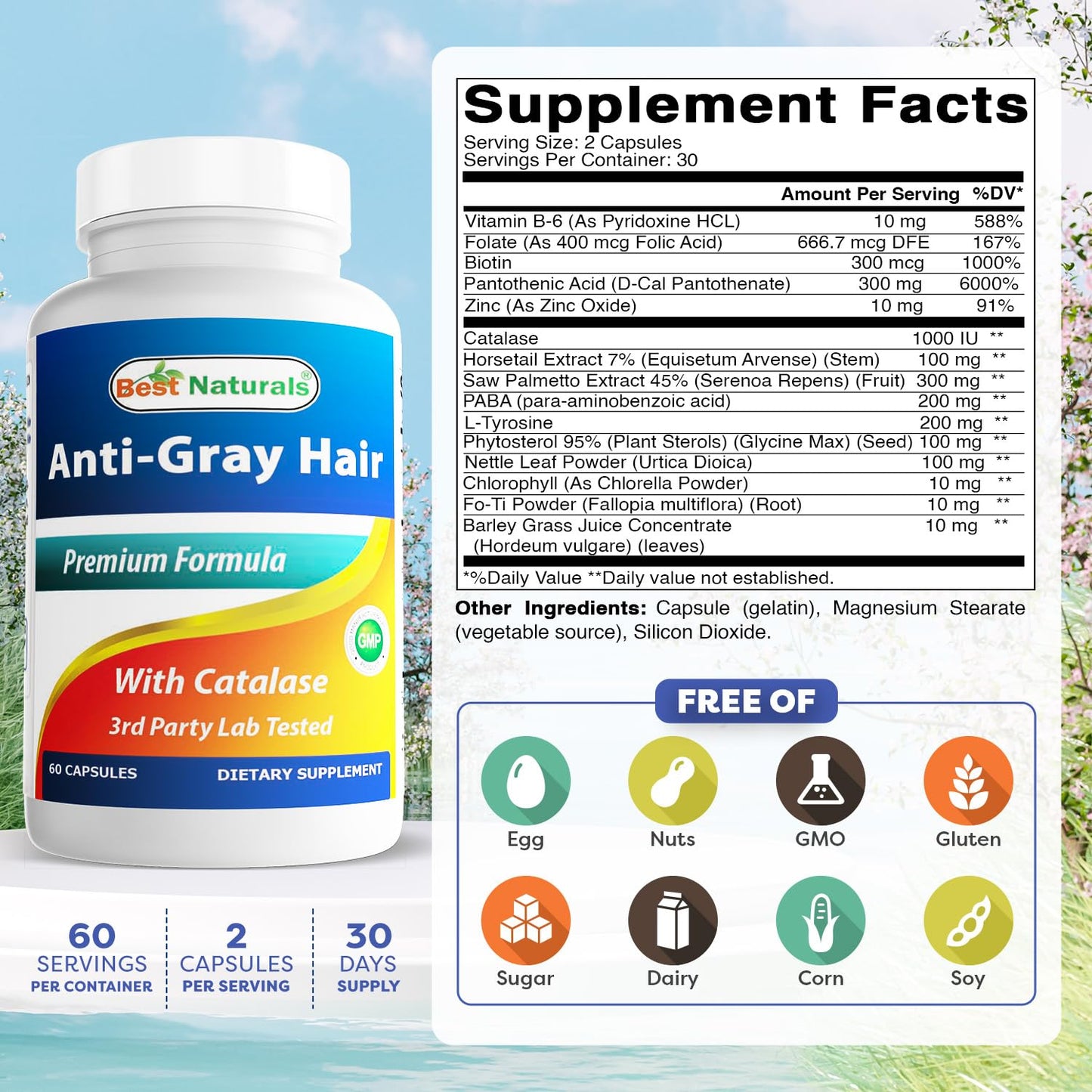 Best Naturals Anti Gray Hair Formula, 60 Count Best NaturalsBuy Supplements Australia