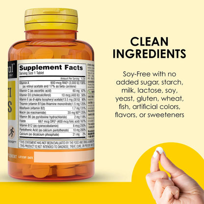MASON NATURAL Mini Multi Vitamins, Vitamins A, C, D3, E, B1, B2, B3, B6, B12, Folate and Calcium for Overall Health, 1 Year Supply MASON NATURAL