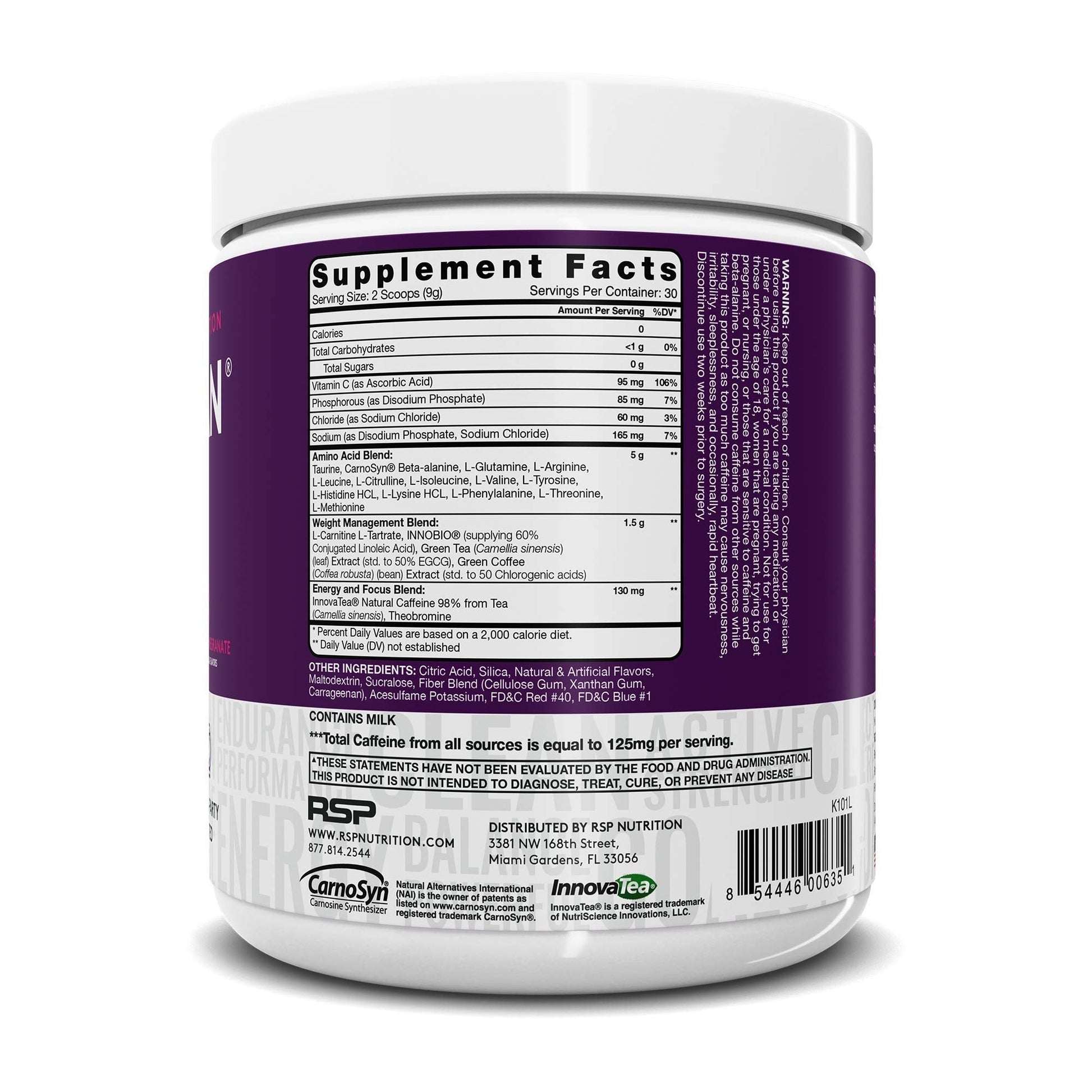 RSP NUTRITION AminoLean Pre Workout Energy (BlackBerry Pomegranate 30 Servings) with AminoLean Recovery Post Workout Boost (Tropical Island Punch 30 Servings)