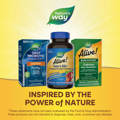 Nature’s Way Alive! Men’s 50+ Complete Multivitamin, Supports Multiple Body Systems*, Supports Cellular Energy Nature's WayBuy Supplements Australia