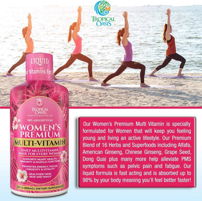 Premium Liquid Multivitamin for Women | Sugar Free Women’s Multivitamin | 100+ Vitamins, Minerals Tropical OasisBuy Supplements Australia