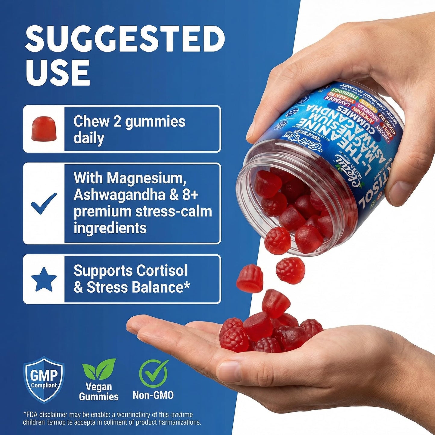 Clean Nutra Cortisol Supplement Gummies L-Theanine Magnesium Ashwagandha Apigenin Vitamin B6 Sleep and Calm Support Lavender Chicory Prebiotic Advanced Gummy Formula Clean NutraceuticalsBuy Supplements Australia