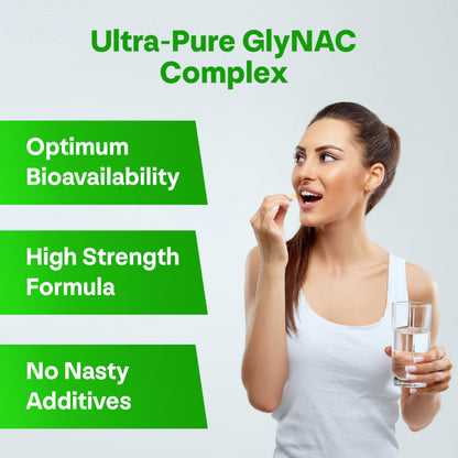 Longevity Box Ultra Pure GlyNAC Supplement 1000mg (500mg Glycine + 500mg N-Acetyl Cysteine) - Glutathione Precursor for Healthy Aging, Energy & Cellular Protection - 120 Vegan Capsules Longevity BoxBuy Supplements Australia