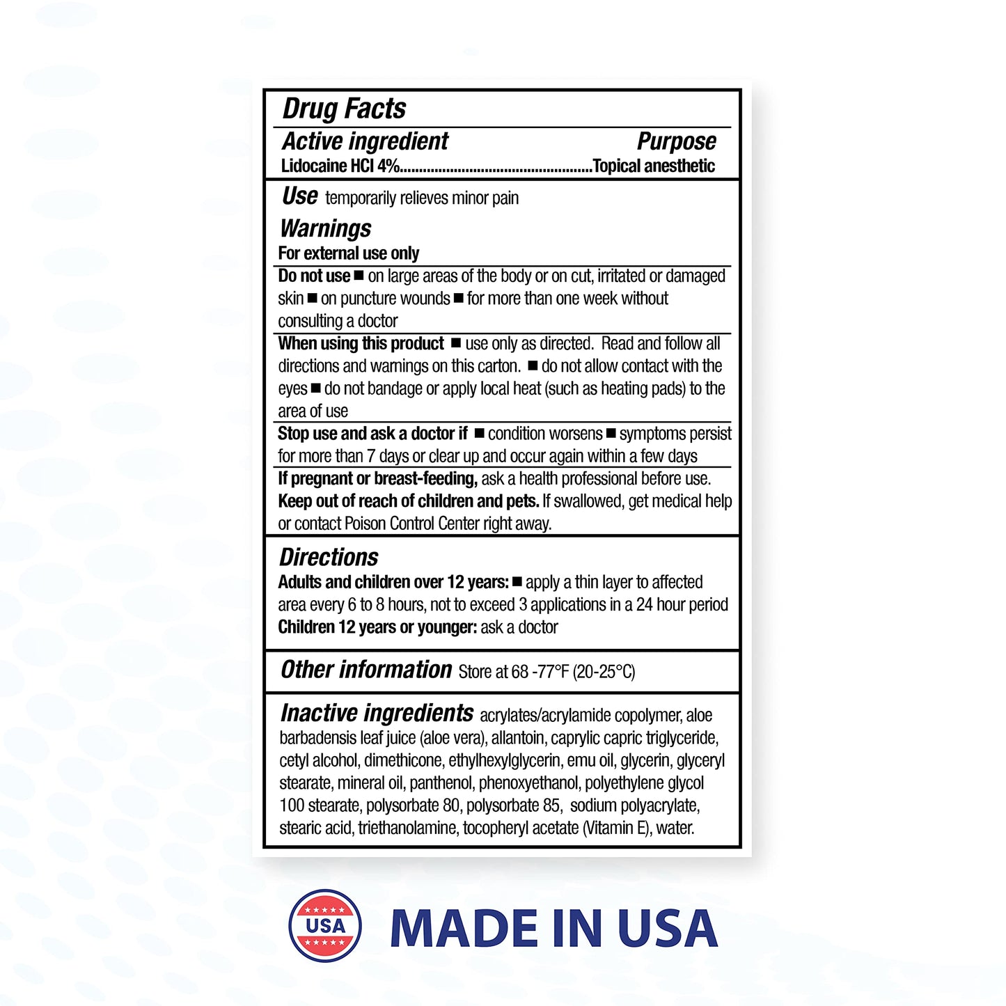 BLUE-EMU Lidocaine Pain Relief Cream for Fast, Numbing Relief, 2.7 Oz, 1 Pack BLUE-EMUBuy Supplements Australia
