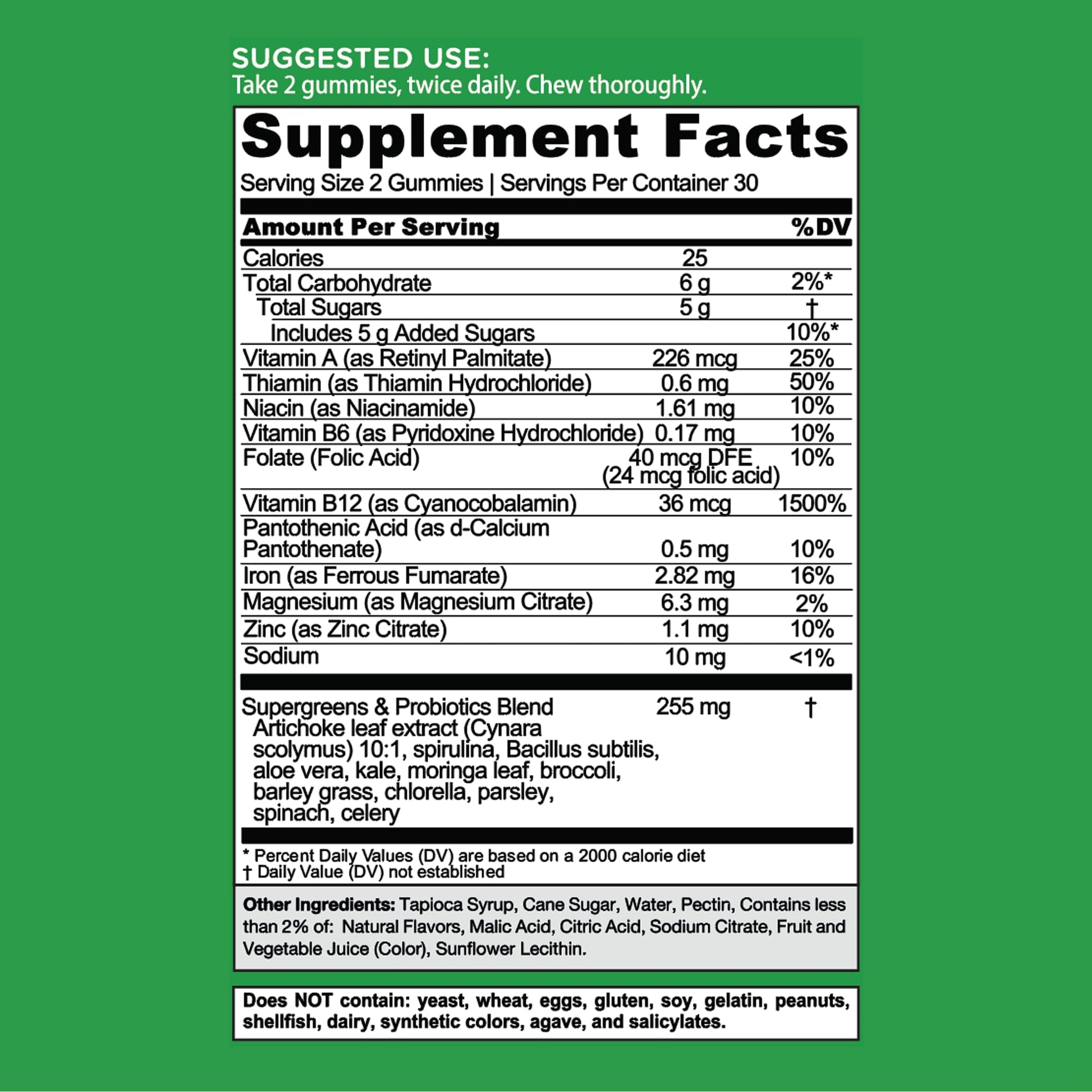 Goli Supergreens Gummies with Probiotics - Artichoke Leaf Extract, Spirulina, Kale, Vitamins A, B6, B12 - Vegan, Gluten-Free, Non-GMO GoliBuy Supplements Australia