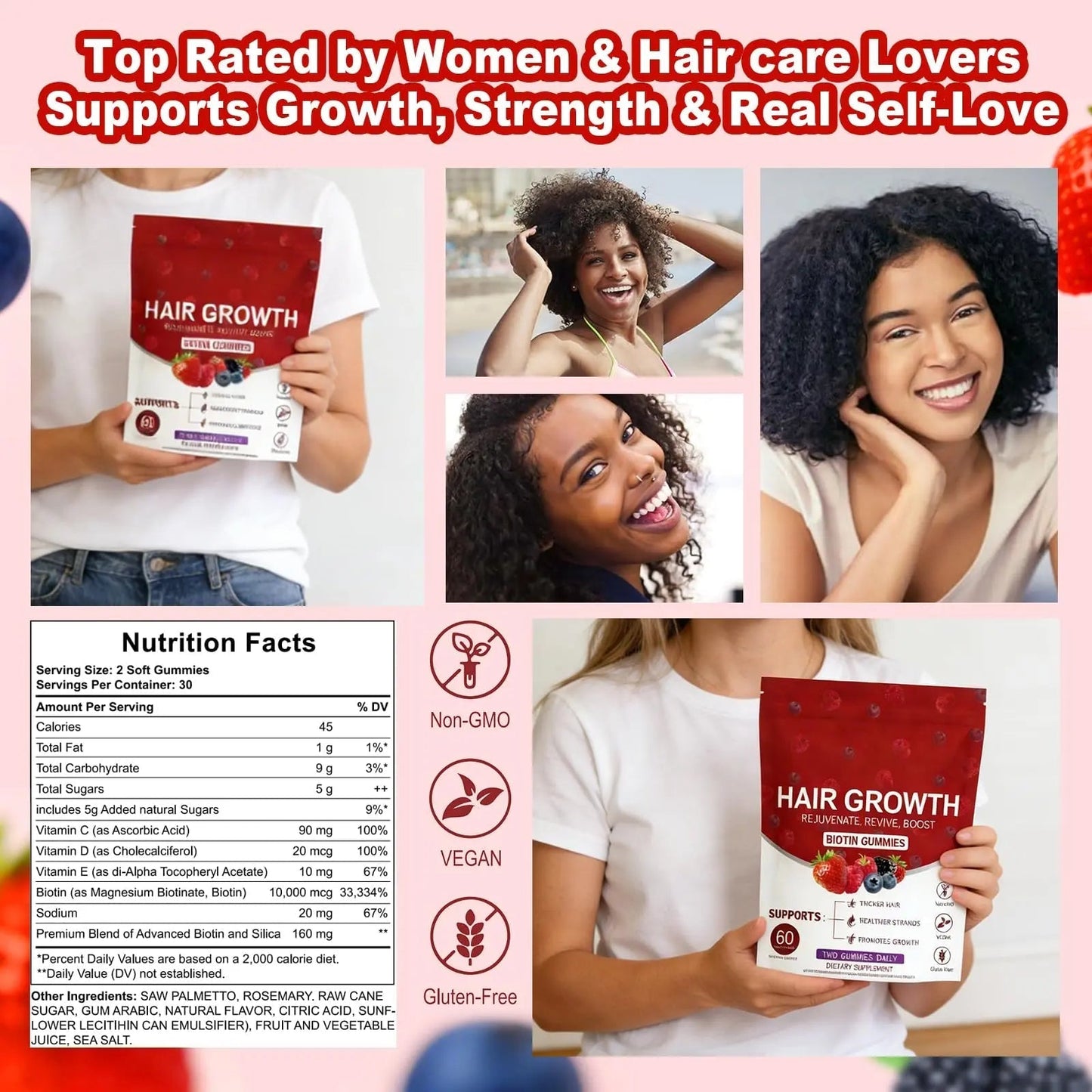 LUIMOLL Lumin Hair Growth Gummies – Daily Hair Nourishment with Biotin, Collagen & Botanical Extracts – Supports Thicker, Stronger & Healthier-Looking Hair LUIMOLLBuy Supplements Australia